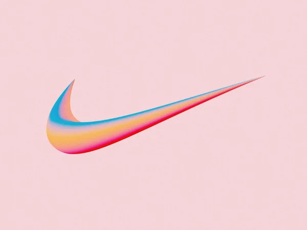 Ilustrasi Logo Nike Swoosh Berwarna — Stok Foto