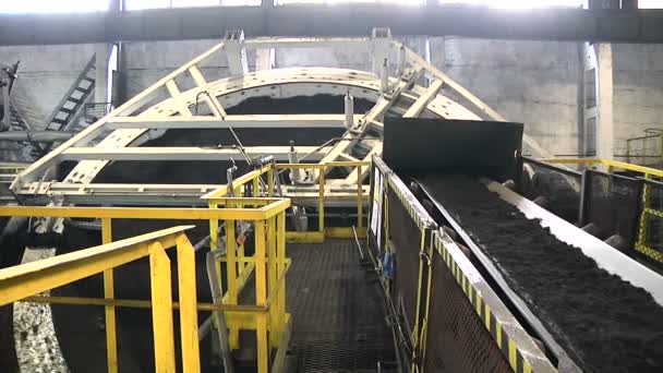 Bowl Shaped Pelletizer Loaded Production Line Ore Dressing Work — Stock Video