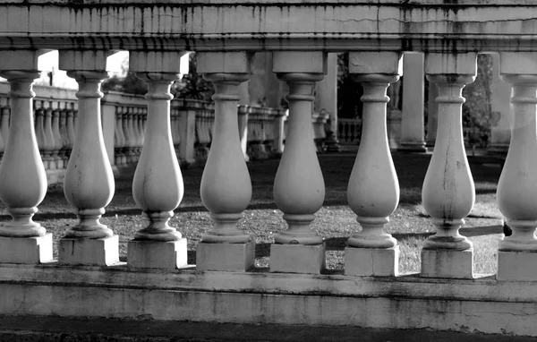 Fragmento Antigua Cerca Estilo Retro Blanco Negro — Foto de Stock