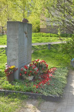 St.Petersburg, Rusya Federasyonu - 11 Mayıs 2018: İkinci Dünya Savaşı'Ribatskoe güneşli bir bahar günü, Anıtı.