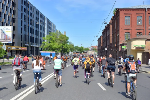 Petersburg Russia May 2018 Bike Ride Street Center Petersburg — Stock Photo, Image