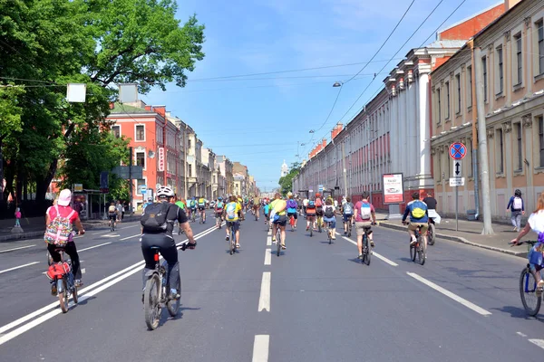 Petersburg Rusya Federasyonu Mayıs 2018 Bisiklet Üzerinde Petersburg Merkezi Satırında — Stok fotoğraf