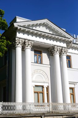 Elagin Sarayı'nın cephesinin bir parçası St. Petersburg'da bir yazlık imparatorluk sarayıdır..