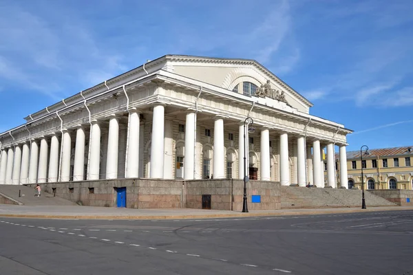 Обменное Здание Является Центральным Сооружением Архитектурного Ансамбля Косы Васильевского Острова — стоковое фото