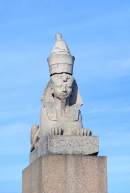 Antik Mısır Sfenks Rusya'nın St. Petersburg kentinde üniversite dolgu üzerinde.