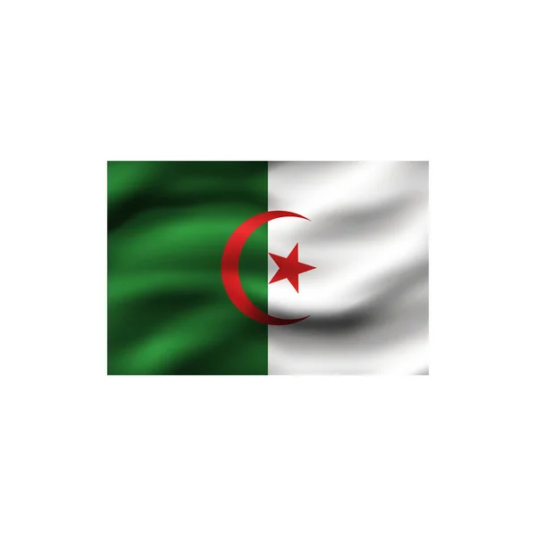 Flaf Cezayir Beyaz Arka Plan Üzerinde Llüstrasyon — Stok fotoğraf