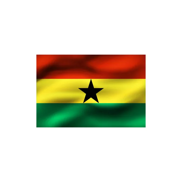 Flaggan Ghana Vit Bakgrund Illustration — Stockfoto