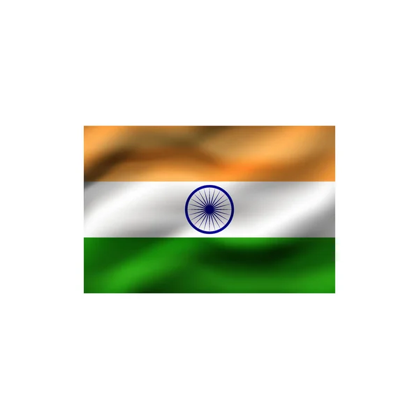 Indiens Flagga Vit Bakgrund Illustration — Stockfoto