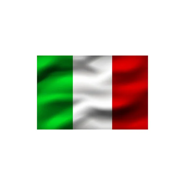 意大利的旗子在白色背景 — 图库照片