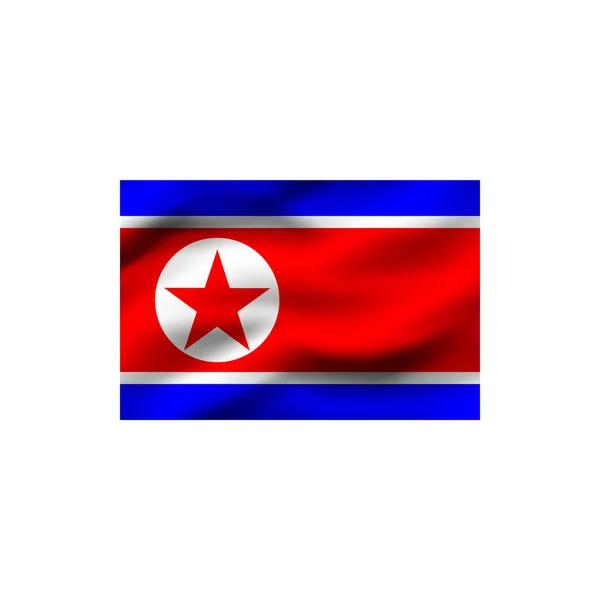 Bandeira Coreia Norte Sobre Fundo Branco Ilustração — Fotografia de Stock