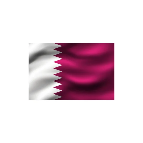 Drapeau Qatar Sur Fond Blanc Illustration — Photo