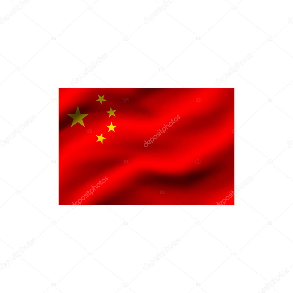 Flag of China on white background. Illustration.