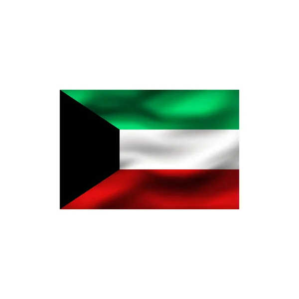 Flaggan Kuwait Vit Bakgrund Illustration — Stockfoto