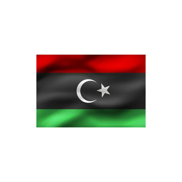 Vlag Van Libië Witte Achtergrond Illustratie — Stockfoto