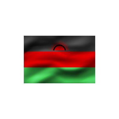 Beyaz arka plan üzerinde bayrak Malawi. İllüstrasyon.