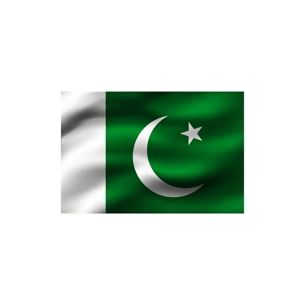 Pakistans Flagga Vit Bakgrund Illustration — Stockfoto