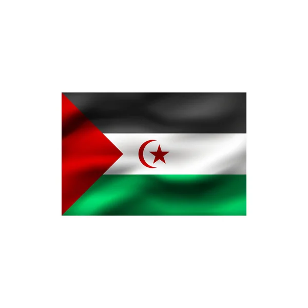 Bandeira República Democrática Árabe Saaraui Sobre Fundo Branco Ilustração — Fotografia de Stock