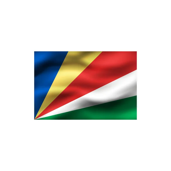 塞舌尔国旗在白色背景 — 图库照片