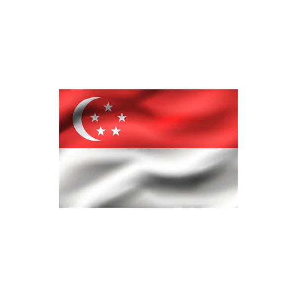 Vlag Van Singapore Witte Achtergrond Illustratie — Stockfoto