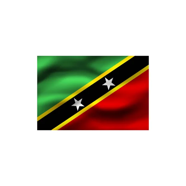 Flagge Von Saint Kitts Und Nevis Auf Weißem Hintergrund Illustration — Stockfoto