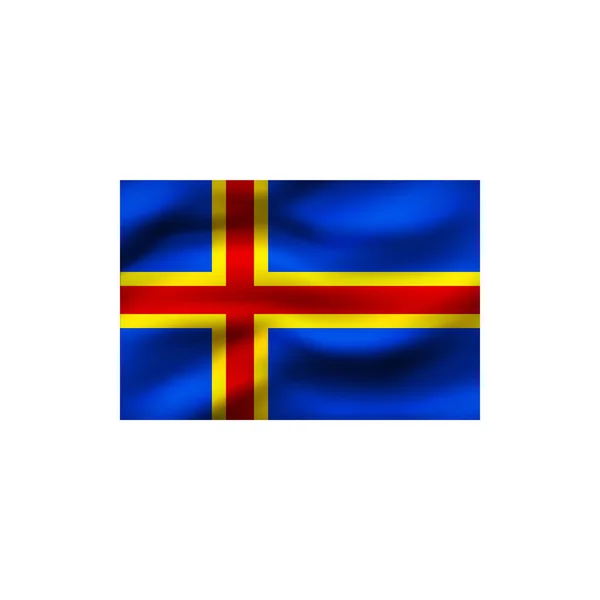 Åland Island Flagga Vit Bakgrund Illustration — Stockfoto