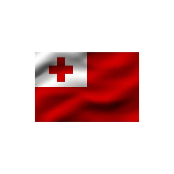 Tongas Flagga Vit Bakgrund Illustration — Stockfoto
