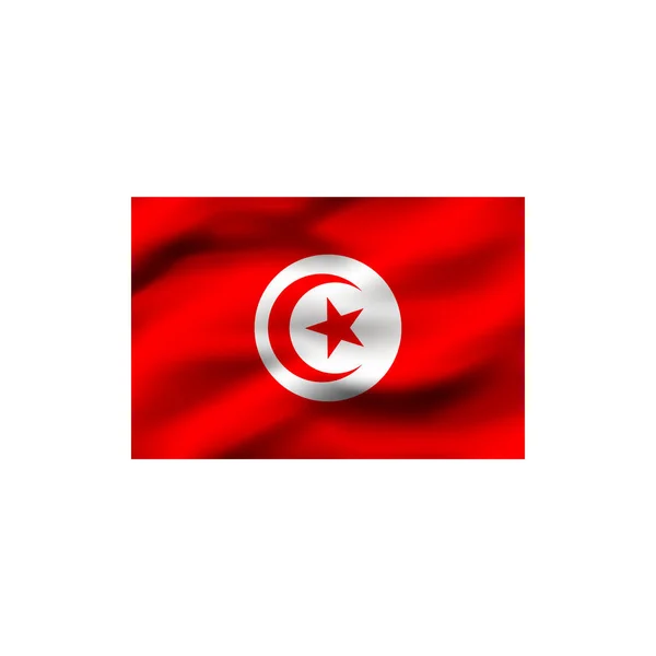Drapeau Tunisie Sur Fond Blanc Illustration — Photo