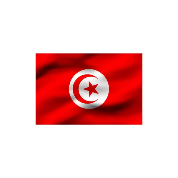 Flagge Der Tunisen Auf Weißem Hintergrund Illustration — Stockfoto