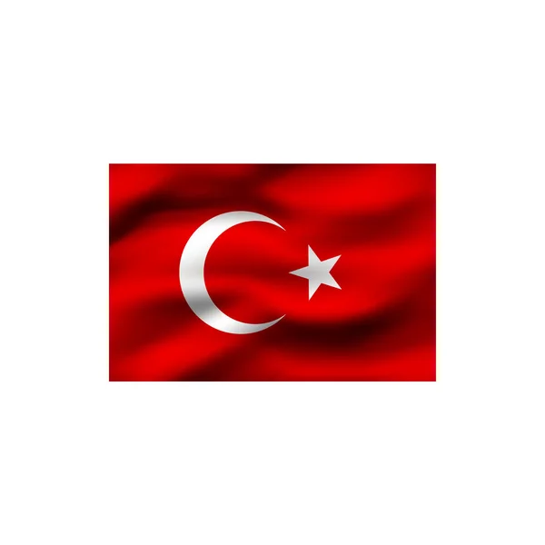 Flaga Turcji Białym Tle Ilustracja — Zdjęcie stockowe