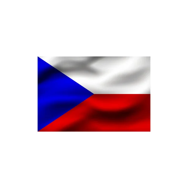 Σημαία Της Τσεχικής Δημοκρατίας Άσπρο Φόντο Εικονογράφηση — Φωτογραφία Αρχείου