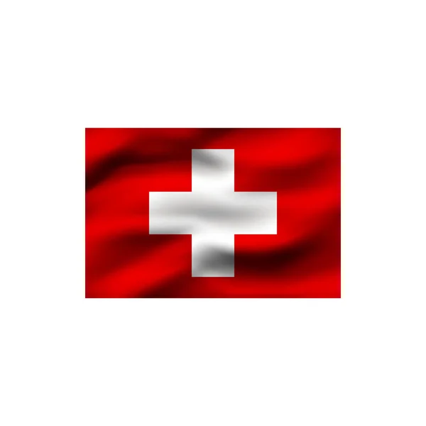 Σημαία Της Ελβετίας Άσπρο Φόντο Εικονογράφηση — Φωτογραφία Αρχείου
