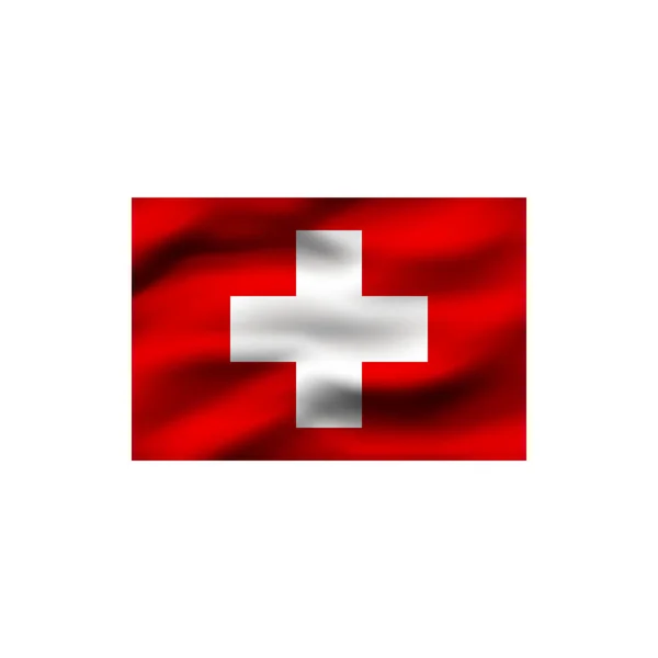 Drapeau Suisse Sur Fond Blanc Illustration — Photo