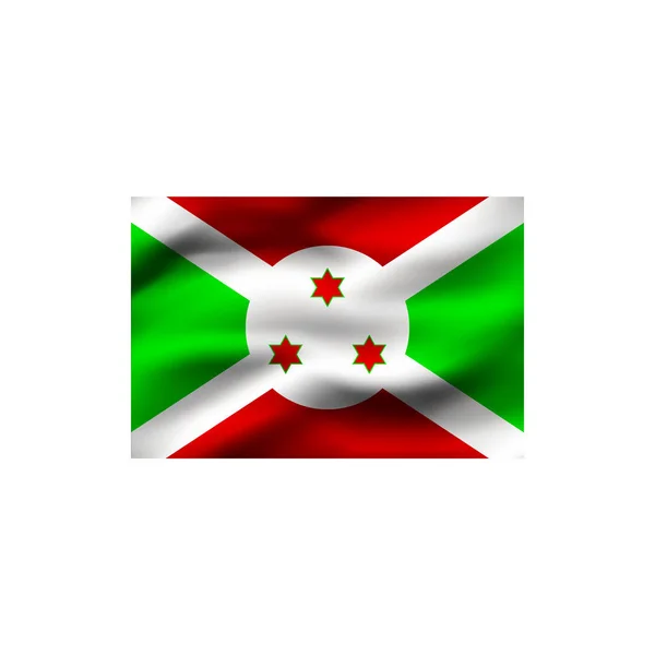 Bandeira Burundi Sobre Fundo Branco Ilustração — Fotografia de Stock