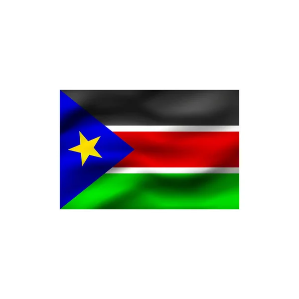 Güney Sudan Bayrağı Beyaz Arka Plan Üzerinde Llüstrasyon — Stok fotoğraf