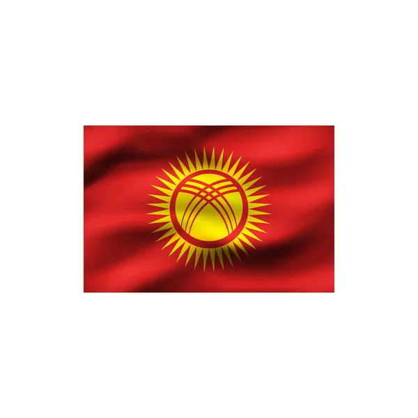 Flagge Von Kyrgyzstan Auf Weißem Hintergrund Illustration — Stockfoto