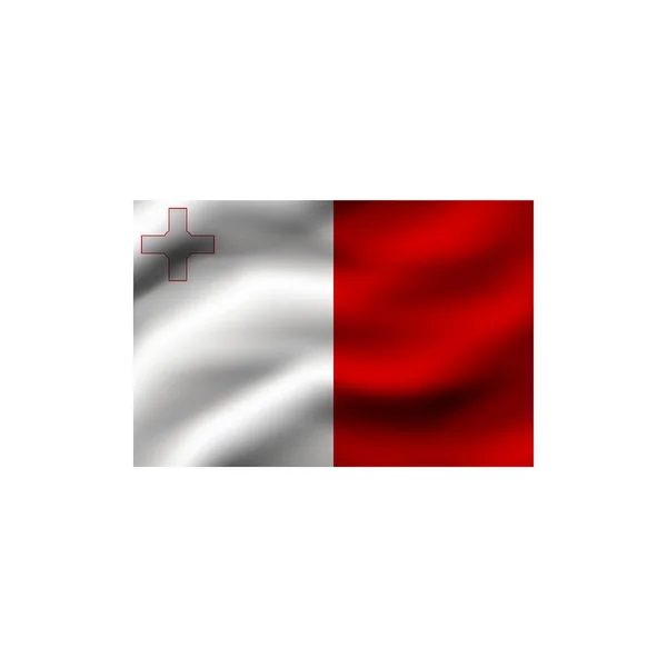 Flagge Von Malta Auf Weißem Hintergrund Illustration — Stockfoto