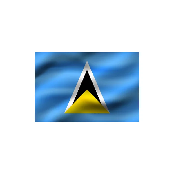 Saint Lucia Flagga Vit Bakgrund Illustration — Stockfoto