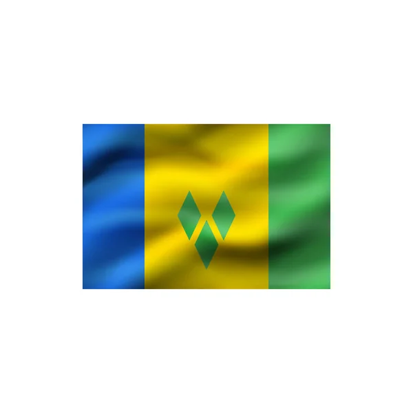 Bandeira São Vicente Granadinas Sobre Fundo Branco Ilustração — Fotografia de Stock