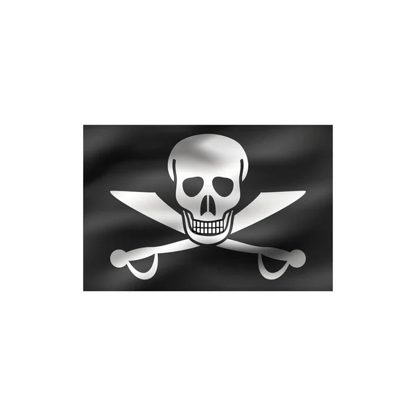 Jolly Roger Vlag Witte Achtergrond Illustratie — Stockfoto