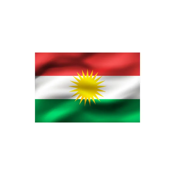 Flagge Von Kurdistan Auf Weißem Hintergrund Illustration — Stockfoto