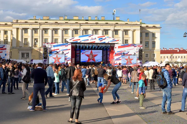 Petersburg Russia June 2018 Concert Palace Square Dedicated Independence Day — Stock Photo, Image