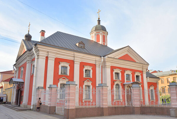 The Temple of the Three Hierarchs of the Ecumenical on Vasilevsky island in St. Petersburg, a monument of architecture of the XVIII century.