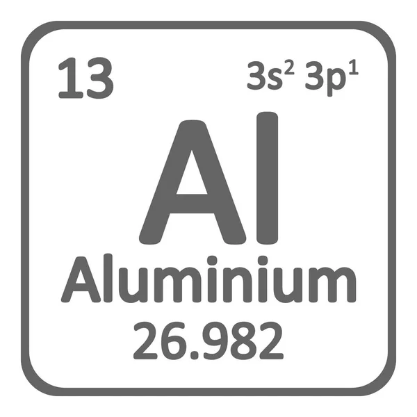 Periodensystem Element Aluminium Symbol Auf Weißem Hintergrund Vektorillustration — Stockvektor