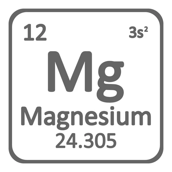바탕에 주기율표 마그네슘 아이콘입니다 일러스트 — 스톡 벡터