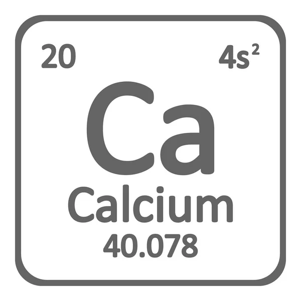 Periodic Table Element Calcium Icon White Background Vector Illustration — Stock Vector
