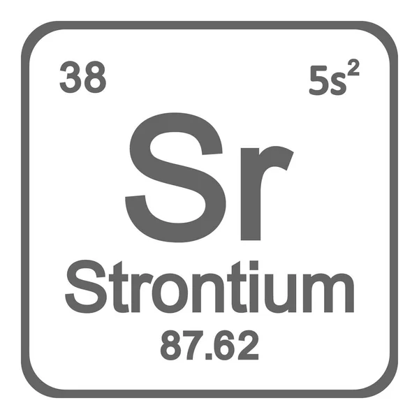 Periodensystem Element Strontium Symbol Auf Weißem Hintergrund Vektorillustration — Stockvektor