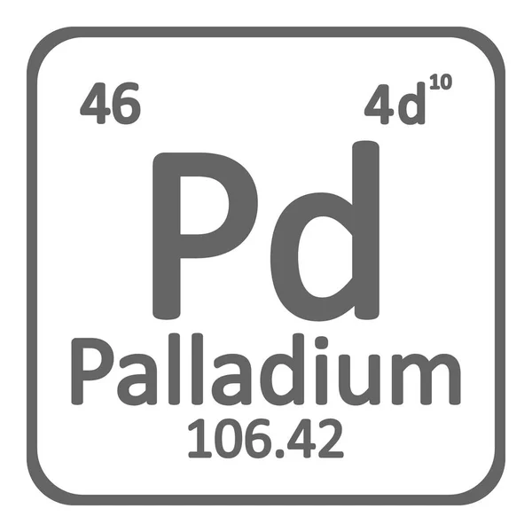 Periodic Table Elementu Pallad Ikona Białym Tle Ilustracja Wektorowa — Wektor stockowy