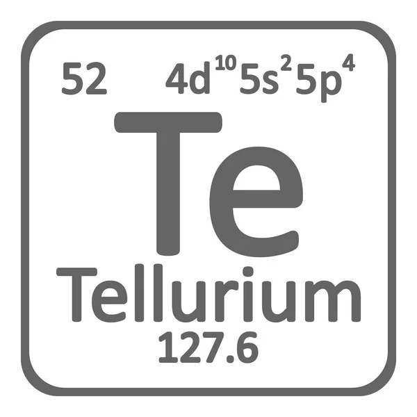 Unsur Tabel Periodik Ikon Telurium Pada Latar Belakang Putih Ilustrasi - Stok Vektor
