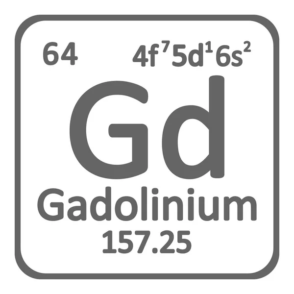 Icône Gadolinium Élément Table Périodique Sur Fond Blanc Illustration Vectorielle — Image vectorielle