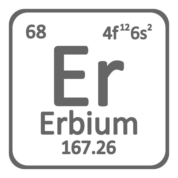 Periodic Table Element Erbium Pictogram Witte Achtergrond Vectorillustratie — Stockvector